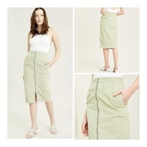 NWOT We The Free by Free People I Want It All Corduroy Midi Skirt - Sage Green